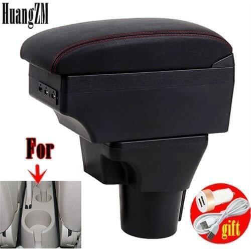 For Kia Rio JB armrest box central Store content box with cup holder ashtray USB RIO armrests box