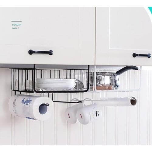 Cupboard Hanging Under Shelf Storage Iron Mesh Basket Cabinet Organizer Rack Closet Holders Storage Basket Rack Home Organizer