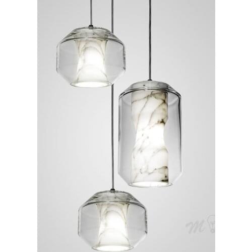 Nordic Kitchen Hanging Lamps Glass Marble Pendant Lights Modern Decor Room Lamp E27 Living Room Dining Room Light Suspension