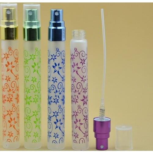 10Ml (48 Pieces Per Pack) Portable Printed Glass Refillable Perfume Spray Bottle Cosmetic Sample Test Tube Container