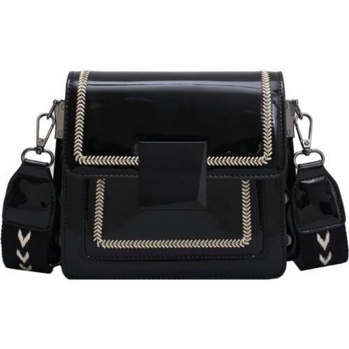 Casual Womens Bag Shiny Ladies Bag 2021 New Womens Bag Wide Shoulder Strap Shoulder Bag Fashion Messenger Bag