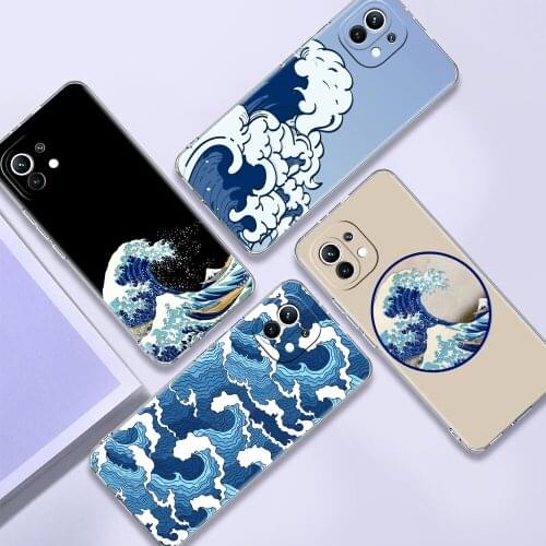 Clear Case For Xiaomi Mi Poco X3 NFC 10T Pro 11 F3 GT M3 Note 10 Lite 9 9T F1 Silicone Phone Cover Funda Big Wave Of Kanagawa
