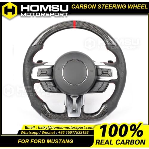 Carbon Fiber Custom Steering For ford mustang 2015-2018 Carbon Fiber Custom Steering Wheel With Italy al cantara