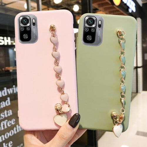Pink Gemstone Love Bracelet Silicone Case For Xiaomi Redmi Note 10 Pro Max 10S Coque Candy Color Soft TPU Cover