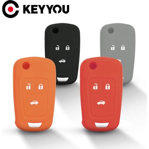 KEYYOU 3 Buttons For Chevrolet Cruze AVEO SAIL TRAX MALIBU CAPTIVA Flip Key Hot Silicone Car Key Cover Case Shell Holder Fob
