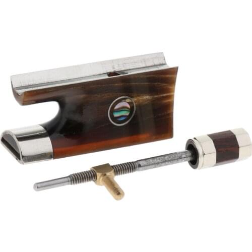 Violin Bow Frog Screw, Made of Ox Horn Wood and Colorful Shell, for Violin Fiddle Replacement Bow Parts
