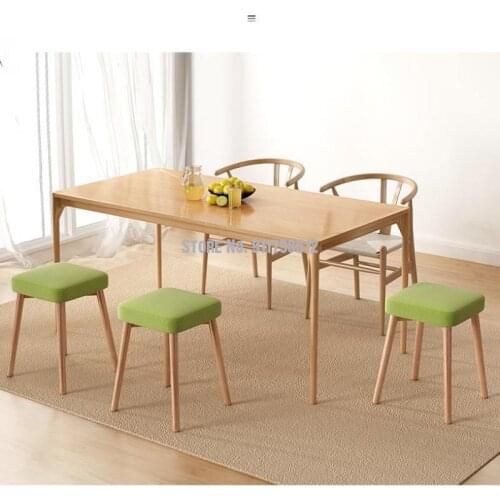 Stool Home Bench Low Stool Makeup Dressing Stool Fashion Creative Solid Wood Square Stool Dining Stool Fabric Adult Small Chair