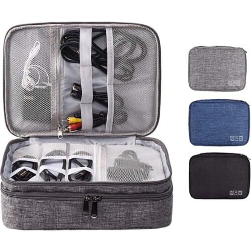 New Electronic Accessories Storage Bag Travel Accessories Portable Bag Digital USB Cable Charger Pouch Storage Organizer Bag Cas