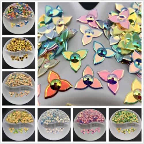 20g 15*19mm Three Petals Flower Loose Sequins Paillettes Sewing,Wedding Craft,Women Kids DIY Garment Accessory Wholesale