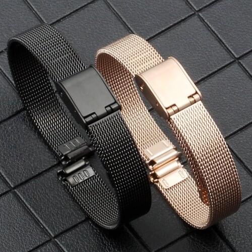 Ultra thin Fine Mesh Watch Band Stainless Steel Milanese Strap Mesh Wristband men and women Watch Accessories 6mm 8mm 10mm 12mm
