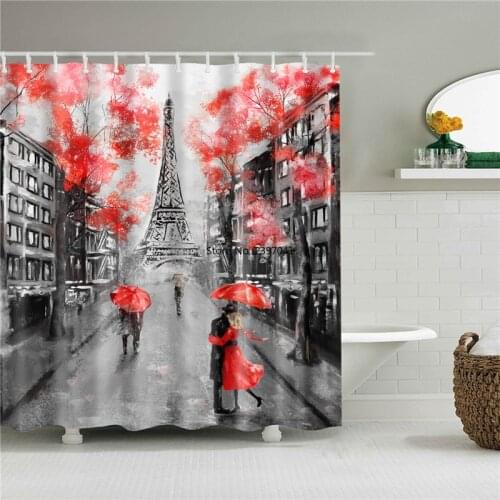 Waterproof Bathroom Shower Curtain New York Woman Street View Polyester Bathroom Curtain Printing Shower Curtains Bath Screen