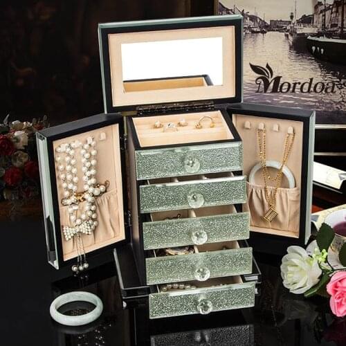 Mordoa High-end Rings Jewelry Box European Princess Jewelry Box Jewelry Storage Box Cosmetic Box Birthday Gift to Send Gifts