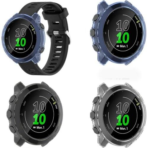 TPU Soft Edge Shell Glass Screen Protector Film Case Frame For Garmin Forerunner 158/55 Fr158 Fr55 Watch Protective Bumper Cover