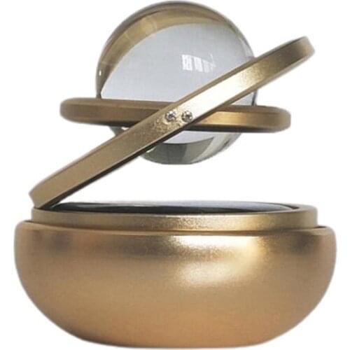 Star Solar Suspended Rotating Double Ring Car Fragrance Crystal Sphere Clean The Air Exquisite And Elegant Fragrance Sphere
