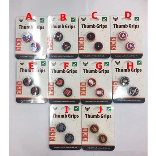 10pairs Thumbstick Grip Cap for Sony PS3 PS4 Slim Xbox One 360 Switch Pro Controller Spider Iron Man Thumb Stick Joystick Cover