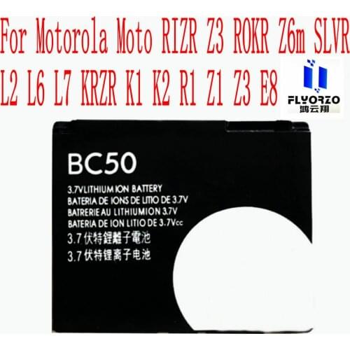 100% Brand new High Quality 750mAh BC50 Battery For Motorola Moto RIZR Z3 Z6M SLVR L2 L6 L7 KRZR K1 K2 R1 Z1 Z3 E8 Mobile Phone