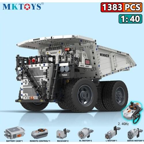 1383PCS Mining Truck Building Blocks 1:40 High Difficulty Assembled Technical RC Car Bricks Vehicle Model Gifts Toys for Adult