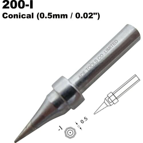 QUICK 200-I Conical 0.5mm Replacement Soldering Tip Fit 203 203H 204 204H 203D 376(I) 376D(I) 3100 3101 3102 3112 3202 20H-90