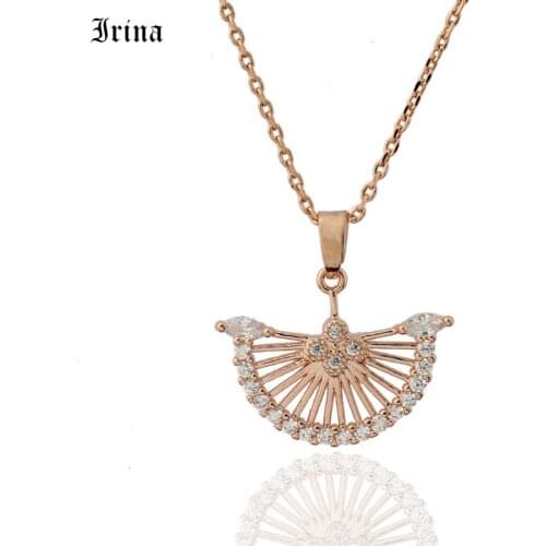 2019 Hot Sell Top Class Fashion Personality Sector design Pendants Cubic zirconia Copper Jewelry New Girls Women Jewelry