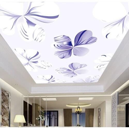Custom 3D ceiling wallpaper. Fantasy flowers murals for the living room bedroom ceiling wall waterproof vinyl papel de parede