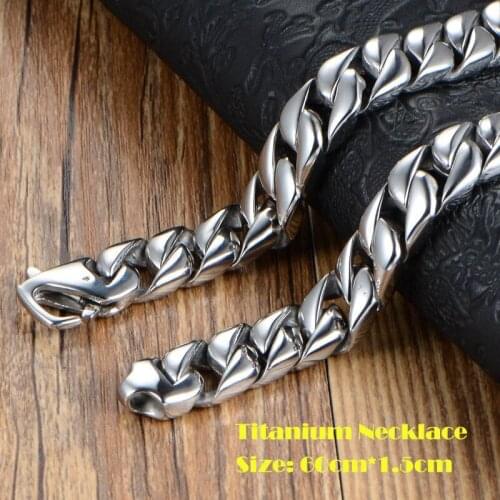 High Quality Hip Hop Men Miami Cuban Chain Jewelry Gold steel black Thick Stainless Steel Big Chunky Hippie Rock Necklace 15mm