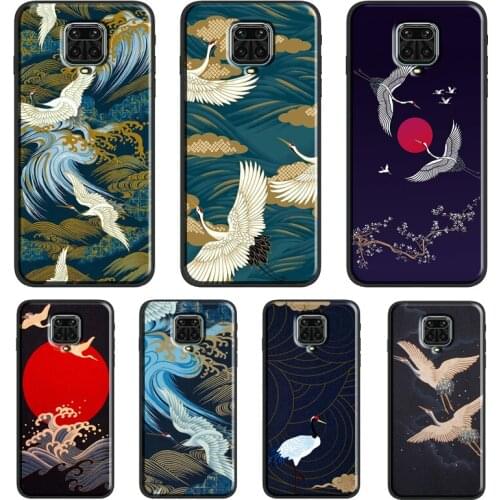 Red-crowned crane Birds japanese style For Xiaomi Redmi Note 7 8 Pro 8T 9S Note 9 10 Pro Cover For Redmi 9T 9 9A 9C 7A 8A Case