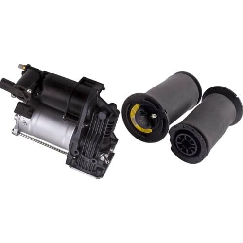 For BMW 5 E61 Air Suspension Compressor Pump+Pair Air spring Bag