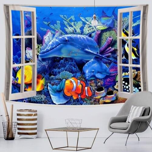 3D animal fantasy scene home decoration tapestry Hippie Bohemian decorative tapestry Mandala sofa blanket yoga mat