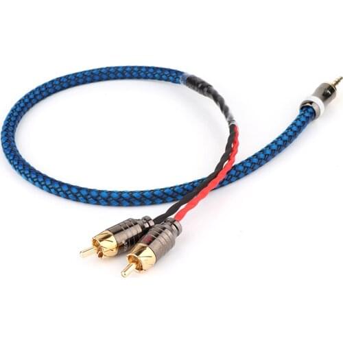 Hifi Canare 3.5mm Gold Plated Male Plug to 2 RCA Gold Plated Connector Audio Cable PC Mobilephone Amplifier Interconnect