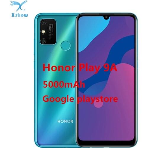 Honor 9A Play Cell phone Honor play 9A 6.3inch 5000mAh Big Battery MT6765 Octa Core Fingerprint ID Android 10 Mobilephone
