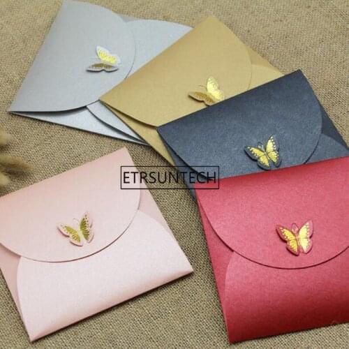 Butterfly Hot Stamping Envelope Gift Box Paper Pocket Bag Kerchief Handkerchief Silk Scarf Packing Boxes
