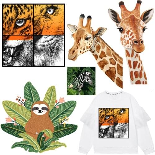 Cute Giraffe Patches Animals Thermal Sticker on Clothes Iron-on Transfers for Clothing Thermoadhesive Patch Diy Applique for Kid
