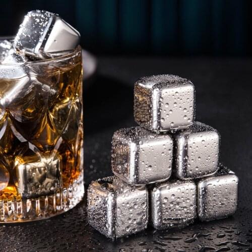 Stainless Steel Ice Cubes Wine and Whiskey Cooler Food Grade Ice Bucket Pass SGS Safe and High Quality