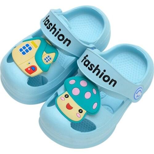 Boys and Girls Summer Fashion Childrens Cartoon Cave Shoes Antiskid Baby Slippers Beach Flip Flops Kids Mushroom House Baby Sho