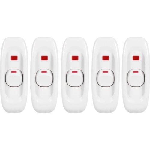 Lot 5 Inline ON/OFF Table Lamp Desk Light Cord Switch LED Indicator 110~250V 10A WT