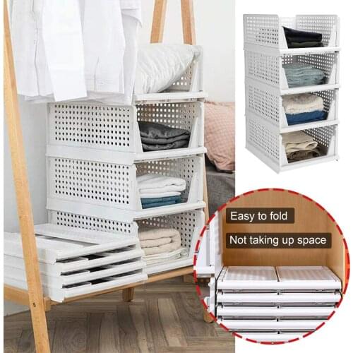 Wardrobe Oversized Storage Foldabl Basket Multi-function Rack For Home Organizer Multi-layer Stackable Shelf #G2