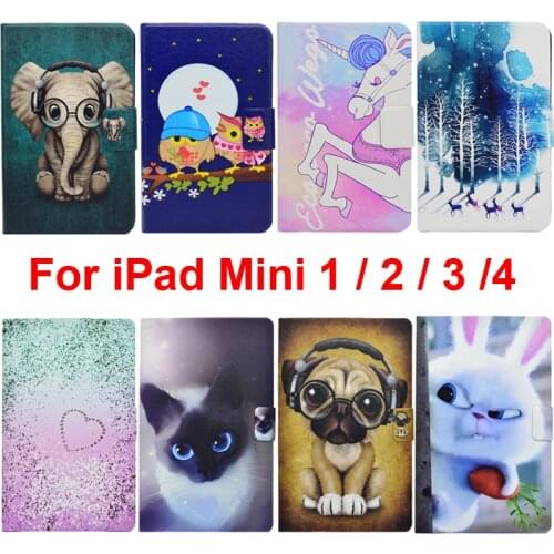 Soft TPU Case for iPad Mini 4 3 2 PU Leather Cover For iPad Mini2 Mini3 Mini4 iPadMini3 iPadmini2 Bag Skin with Card Holder Slot