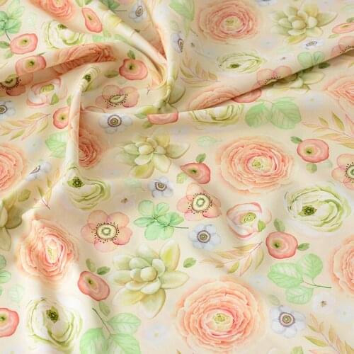 Cartoon Flowers Plants Print 100% Cotton Fabric for Girl Clothes Home Textile Bedding Set Sewing Quilting DIY