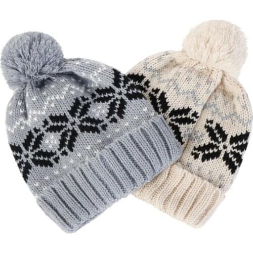 2019 New Winter Warm Knit Cotton Hat Ladies Cable Knitted Bobble Hat Plain Womens Beanie Warm Winter Cap