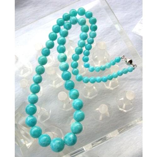 Free Shipping Natural Mozambique Amazonite Round Beads Necklace Women Jewelry accessories weddings parties birthday gift