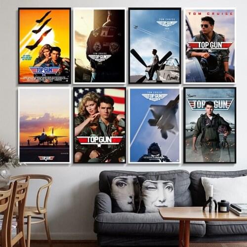 Top Gun Classic Movie Poster Prints Light Canvas Wall Painting Picture For Room Home Decor