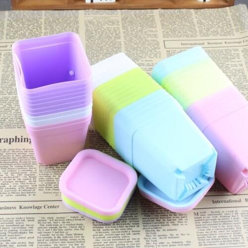 10 sets Mini Plastic Thicken Square Flower Pots Home Garden Office Succulent Plant Pot Candy Color Greenhouse Nursery Pots