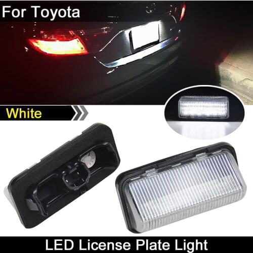 2Pcs For Toyota Prius Alphard Vellfire Avalon Corolla RAV4 High Brightness White LED License Plate Light Number Plate Lamp