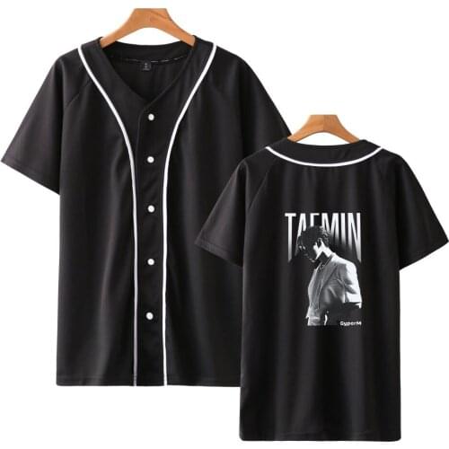 LUCKYFRIDAY popular super M 2D Short Sleeve Baseball T-shirt Women/men K-pop Bangtan Casual Harajuku