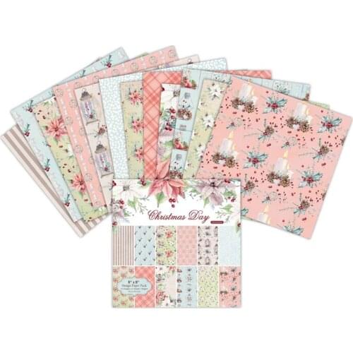Christmas day Scrapbooking paper pack of 24 sheets handmade craft paper craft Background pad 53