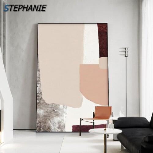 Nordic Wall Art Abstract Color Block Canvas Painting Poster Print Minimalist Scandinavian Decoration Picture Interior Home Decor