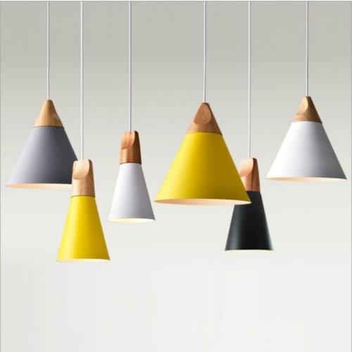 Modern LED Pendant Light Nordic Wood Hanging Lighting Fixture Living Bedroom Kitchen restaurant Bar Decoration Suspension lamp