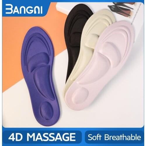 3ANGNI 4D Memory Foam Insoles for Shoes Arch Support High Heel Pad Pain Relief Feet Care Insert Cushion Plantar Fasciitis Sole