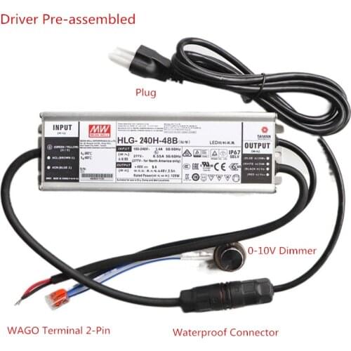 Meanwell Power Supply HLG-120H-48B 120W Pre-Assembled Waterproof Can Power for 1*QB288 Board Grow Light Adapter Planting Indoor