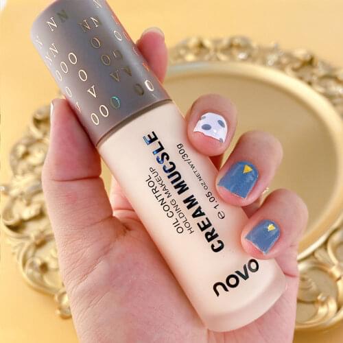 NOVO shimmer foundation liquid control oil conceals natural nude makeup hidden pore fog surface matte student shake sound the